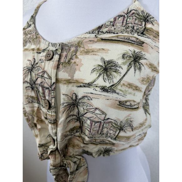 American Eagle Cropped Top Size S Viscose Beachy Multicolor Sleeveless - Picture 3 of 9